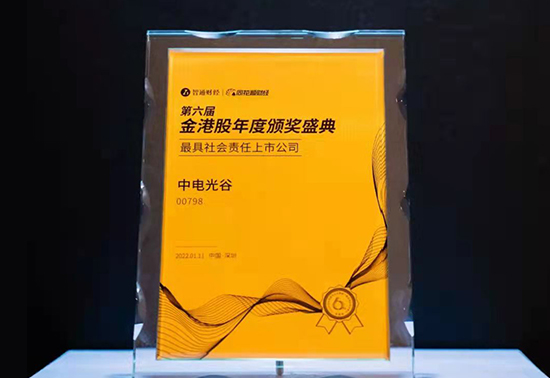 中電光谷榮獲“最具社會(huì)責(zé)任上市公司”稱號(hào)